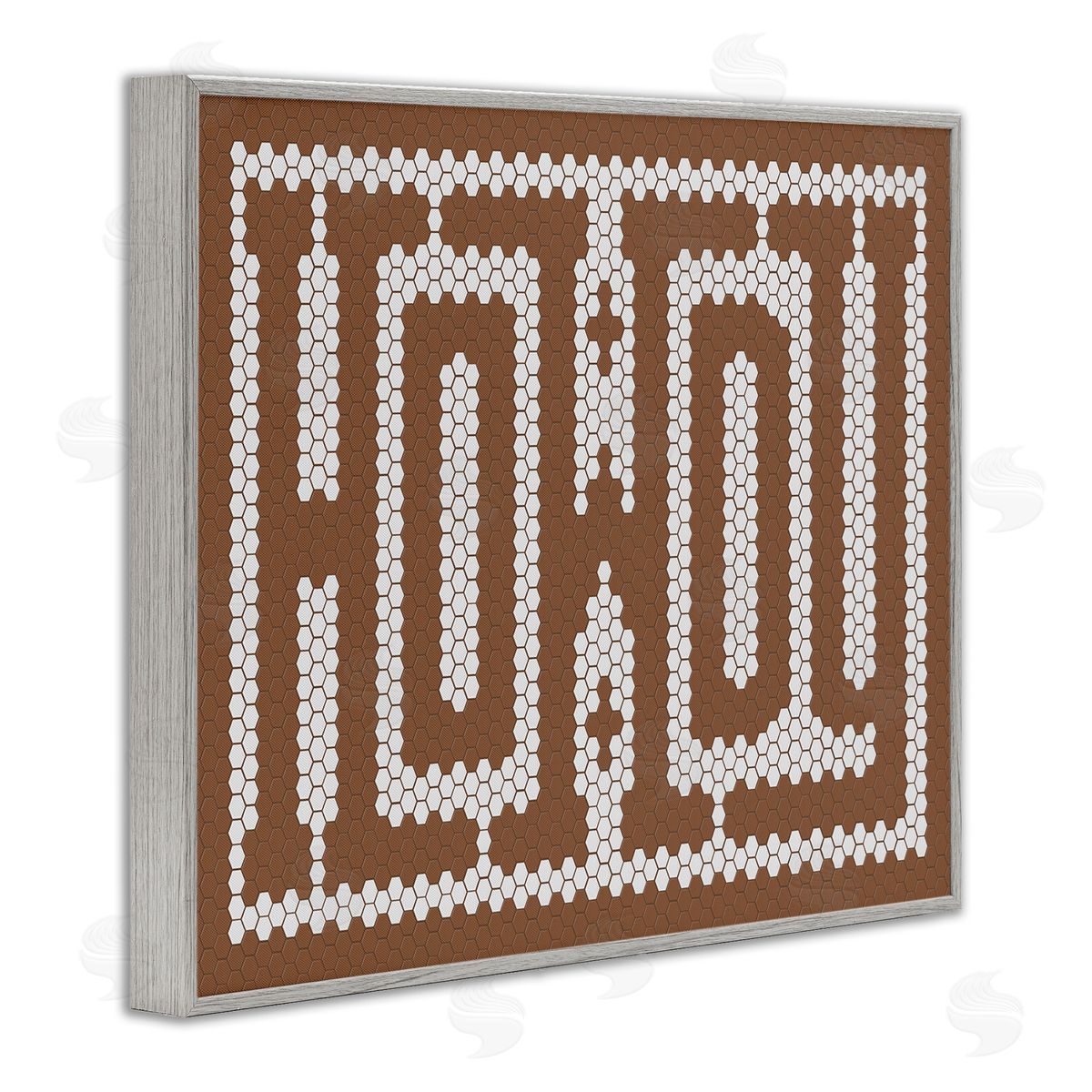 Lettered and Lined | Mosaic Style Howdy in Brown