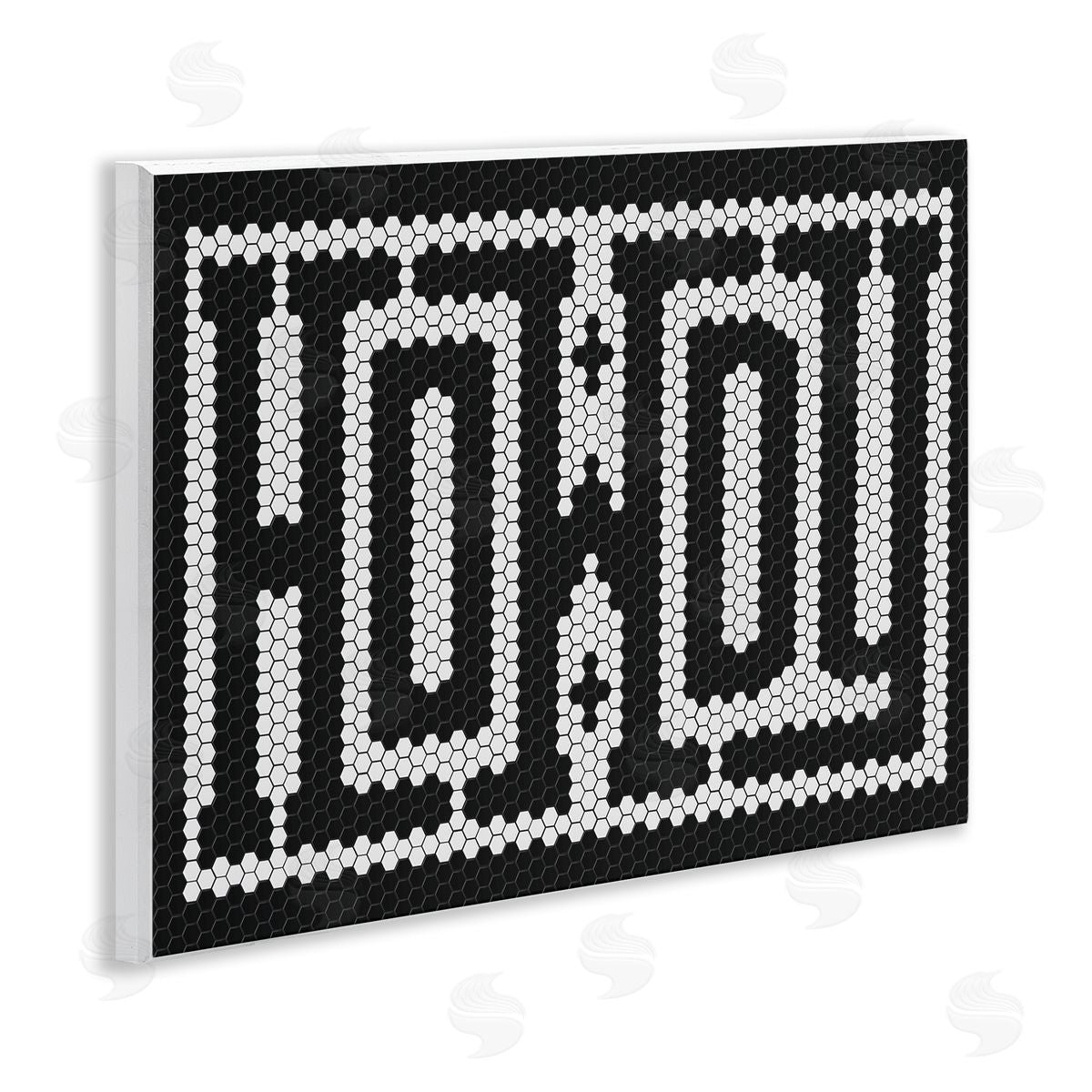 Lettered and Lined | Mosaic Style Howdy in Black