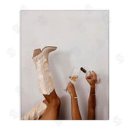 Lettered and Lined | Cowgirl Pouring Champagne