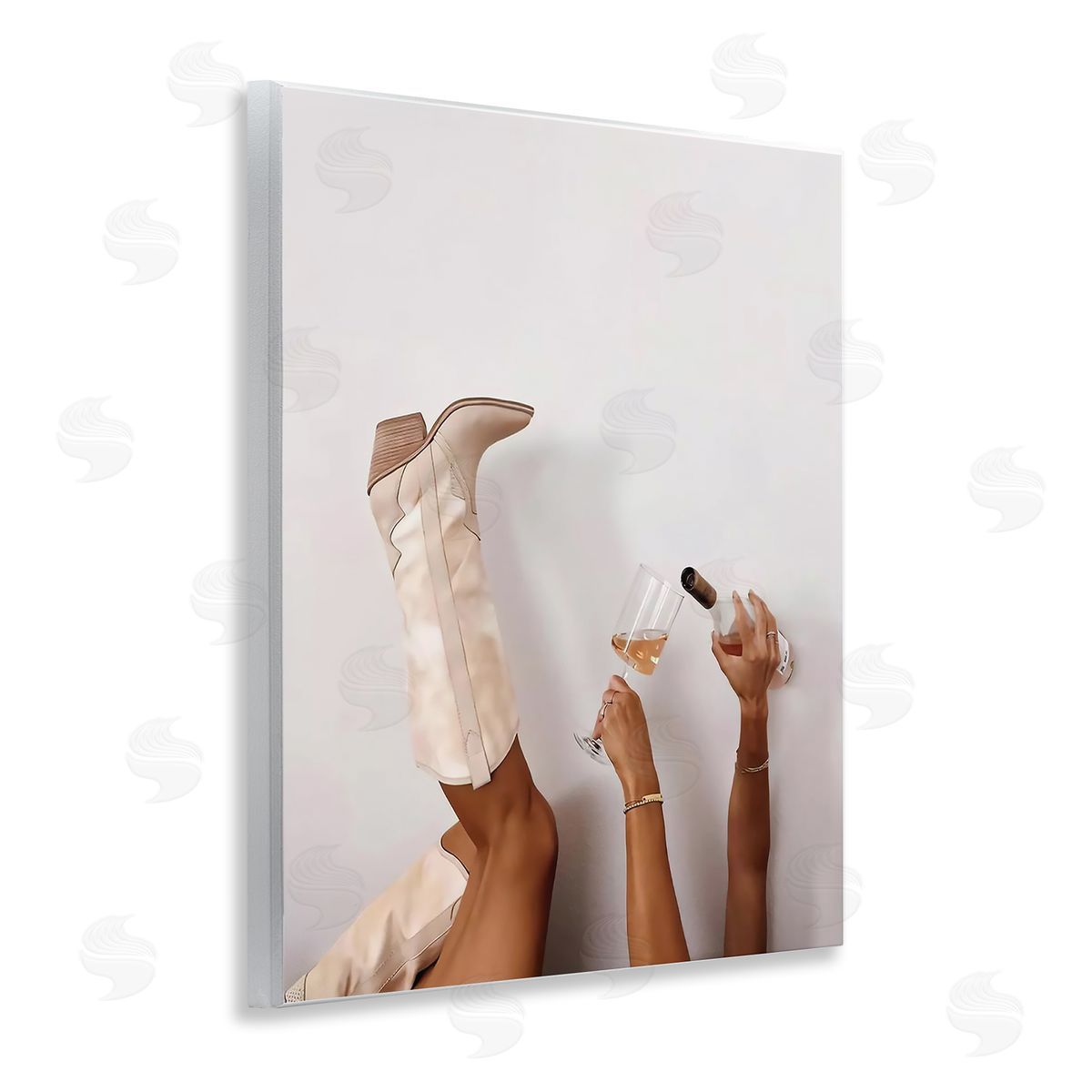 Lettered and Lined | Cowgirl Pouring Champagne