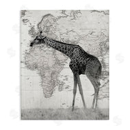 Danita Delimont | Wild Giraffe with World Map