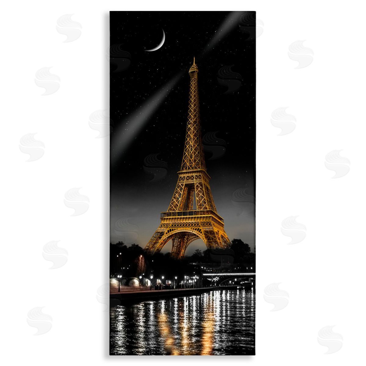 CAD Designs Parisian Tower with Crescent Moon Canvas Wall Art Print