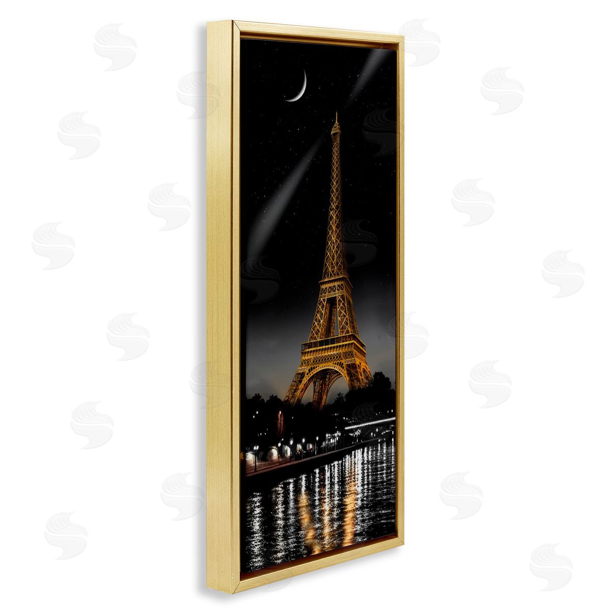 CAD Designs Parisian Tower with Crescent Moon Canvas Wall Art Print