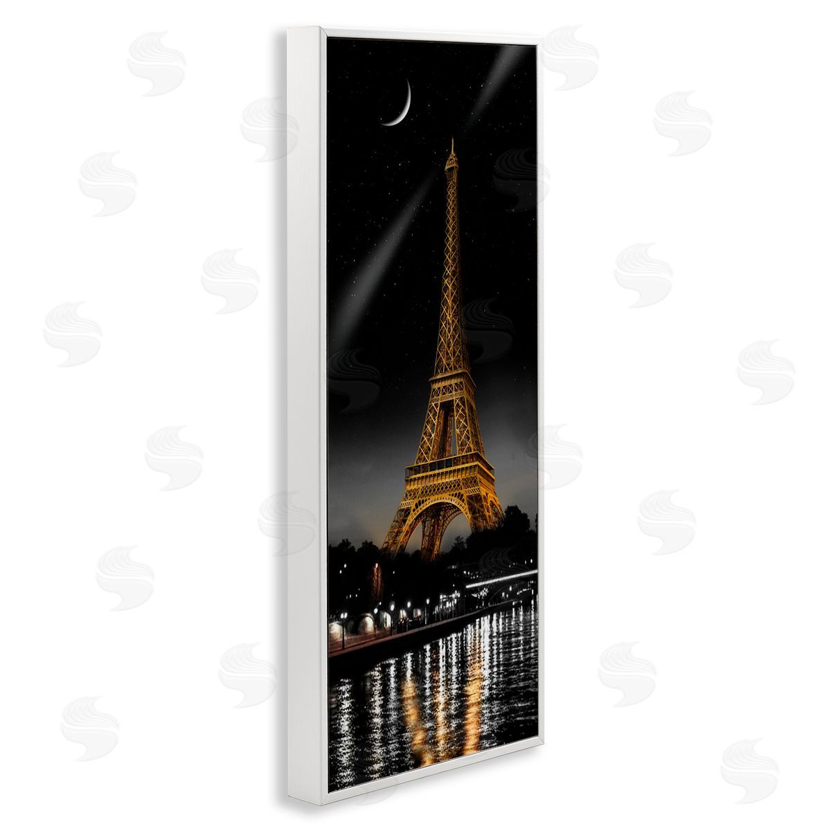 CAD Designs Parisian Tower with Crescent Moon Canvas Wall Art Print