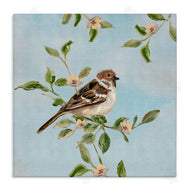 Sally Swatland | Perched Sparrow Upon Leaves