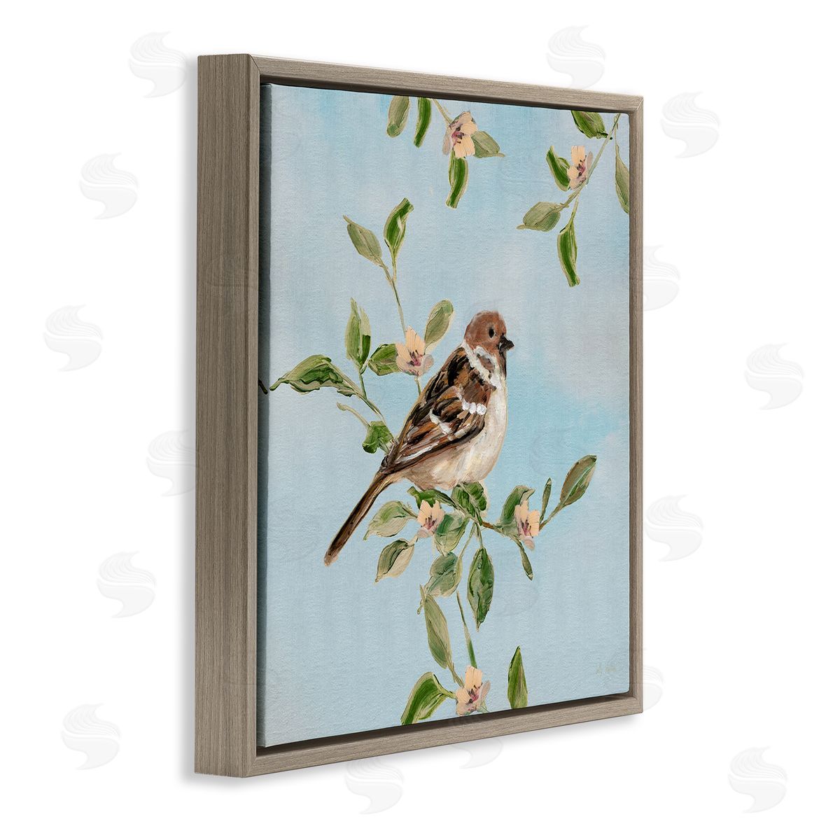 Sally Swatland | Perched Sparrow Upon Leaves