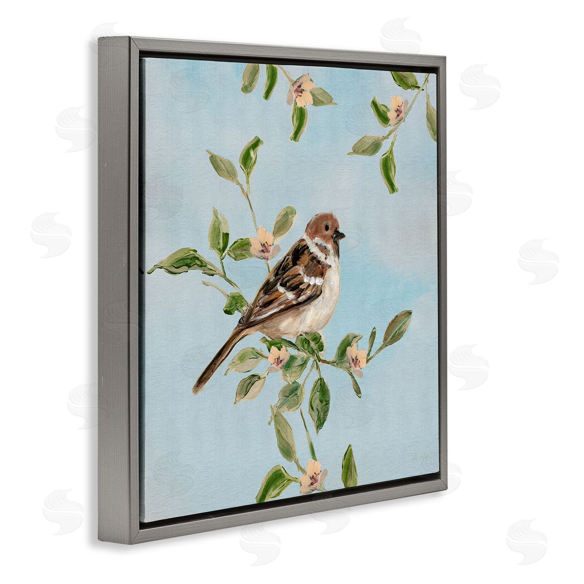 Sally Swatland | Perched Sparrow Upon Leaves
