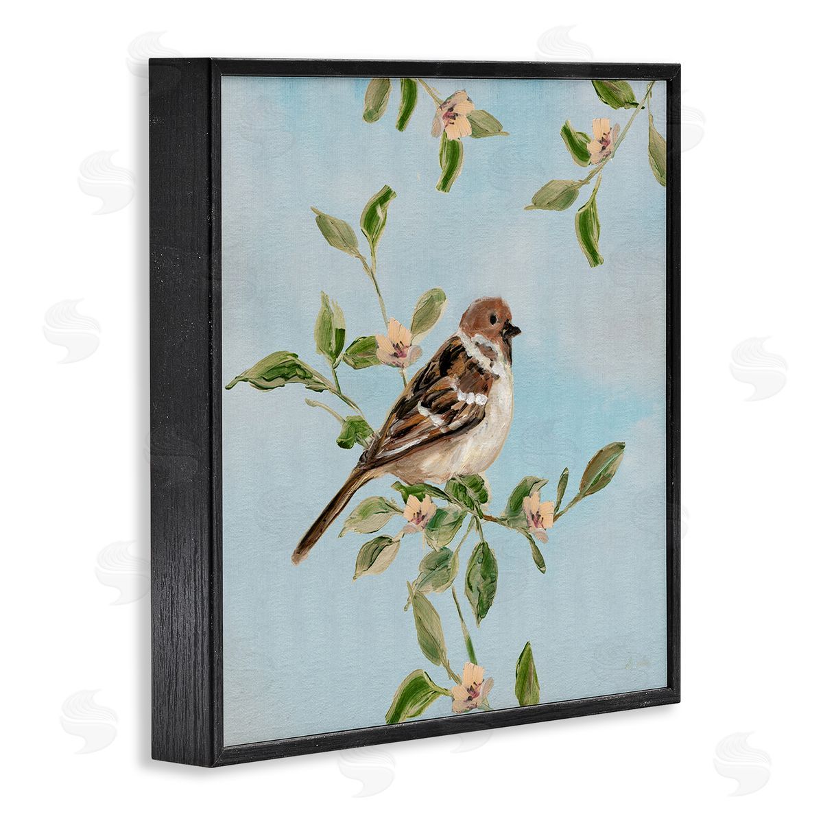 Sally Swatland | Perched Sparrow Upon Leaves