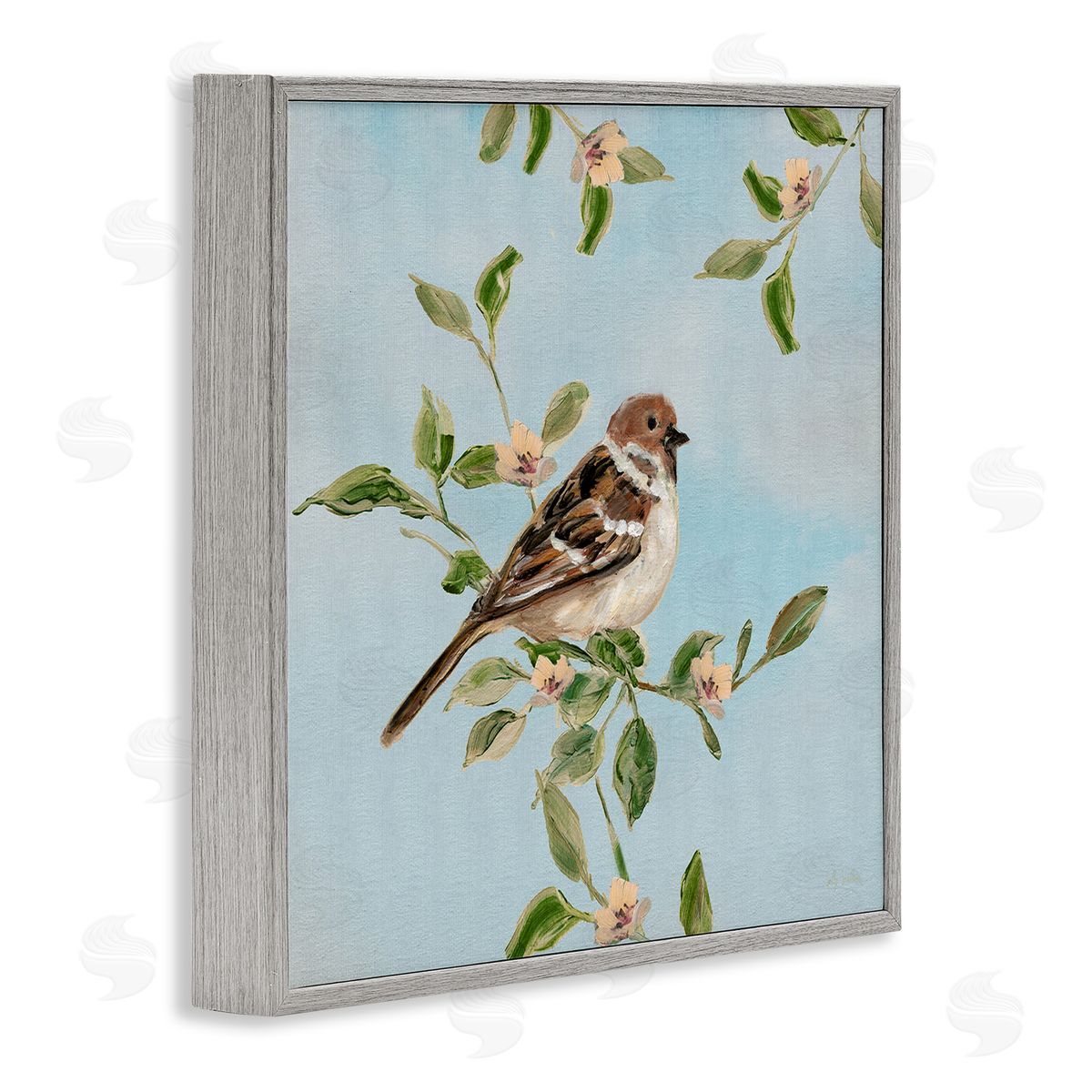 Sally Swatland | Perched Sparrow Upon Leaves