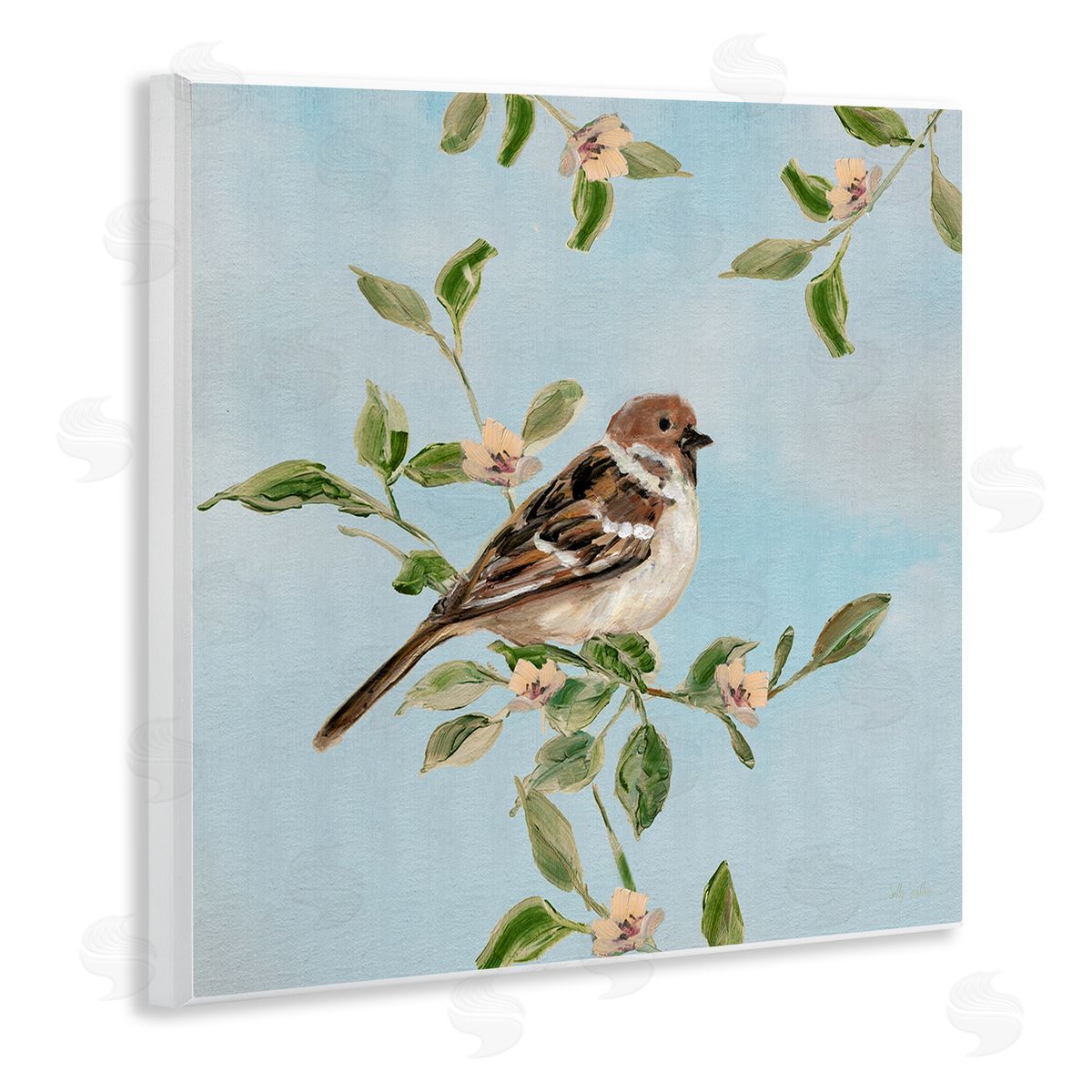 Sally Swatland | Perched Sparrow Upon Leaves