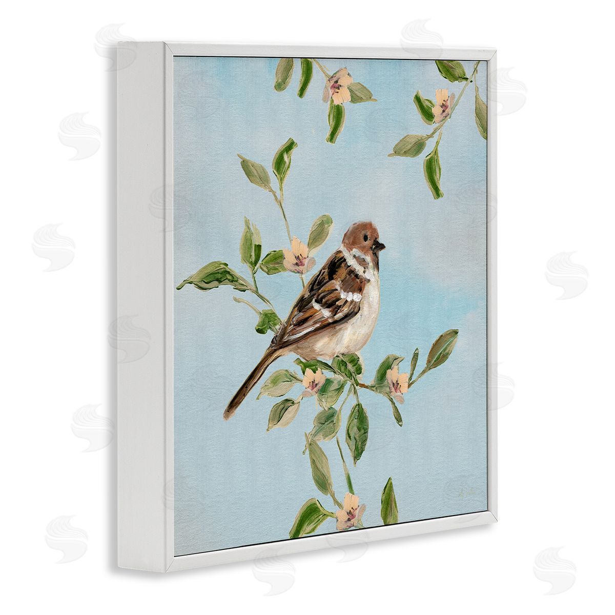 Sally Swatland | Perched Sparrow Upon Leaves