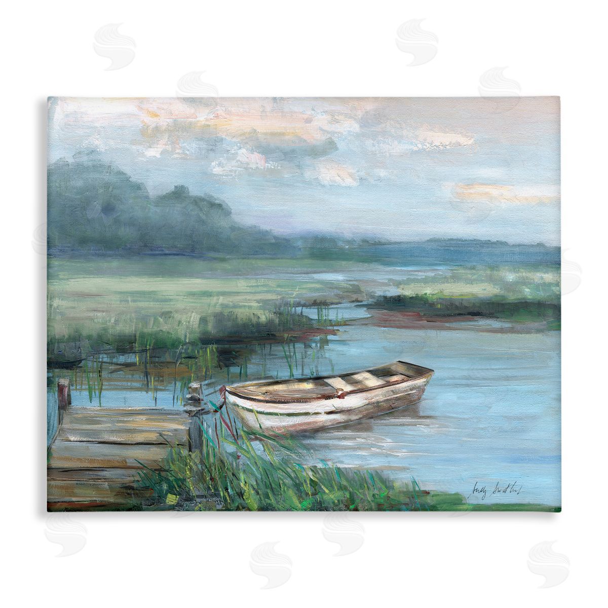 Sally Swatland | Docked Rowboat at Lake's Edge