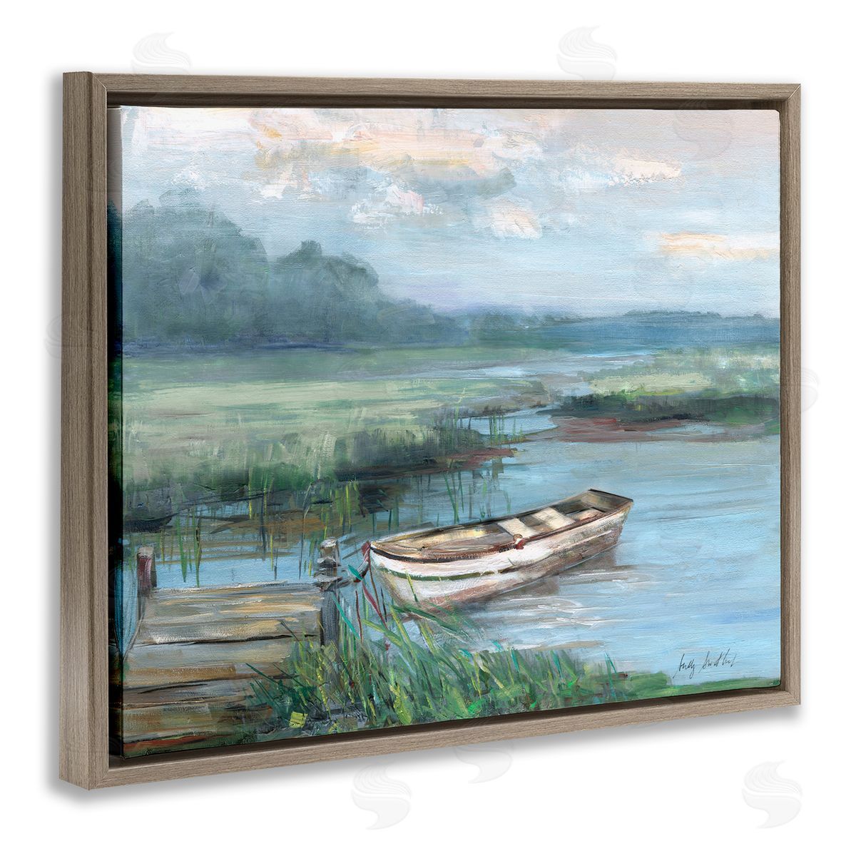 Sally Swatland | Docked Rowboat at Lake's Edge