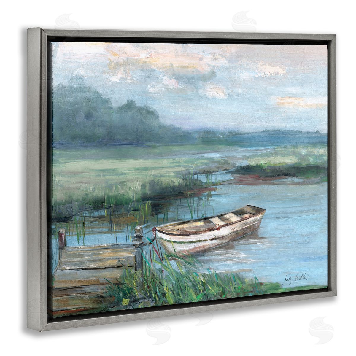 Sally Swatland | Docked Rowboat at Lake's Edge