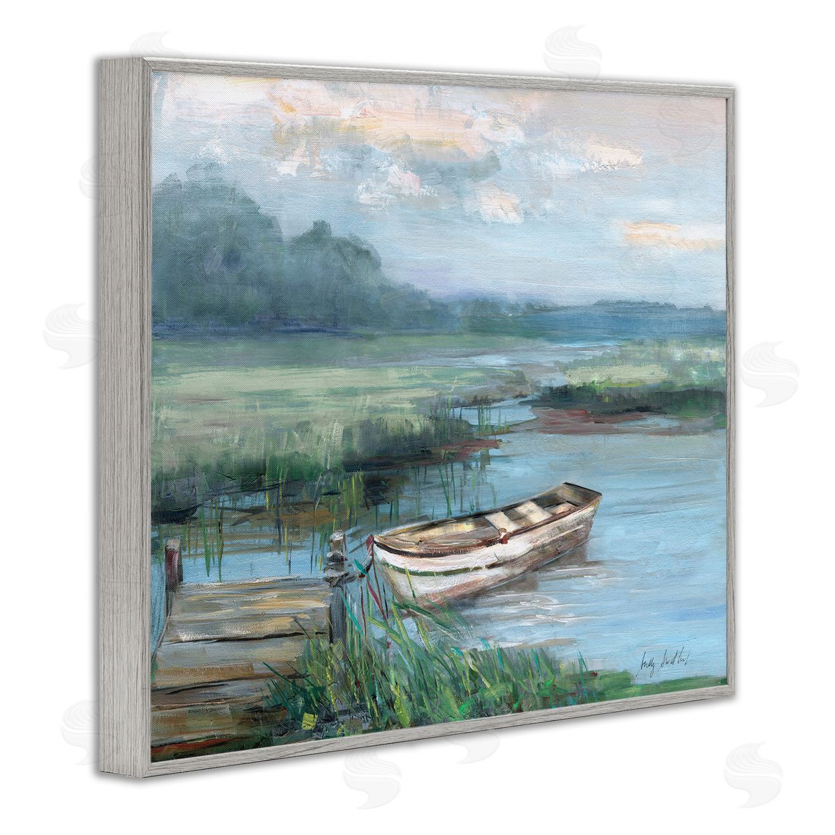 Sally Swatland | Docked Rowboat at Lake's Edge