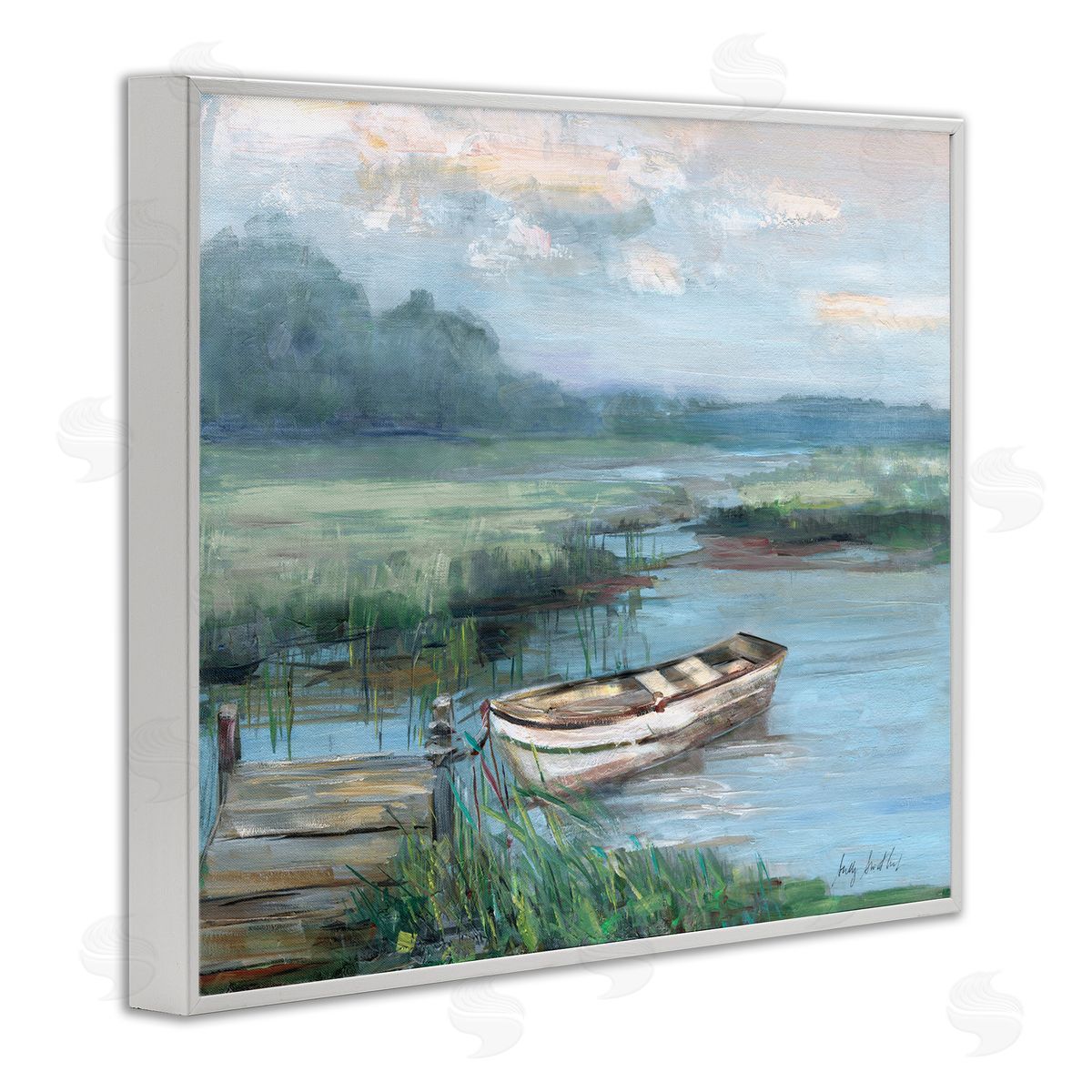 Sally Swatland | Docked Rowboat at Lake's Edge