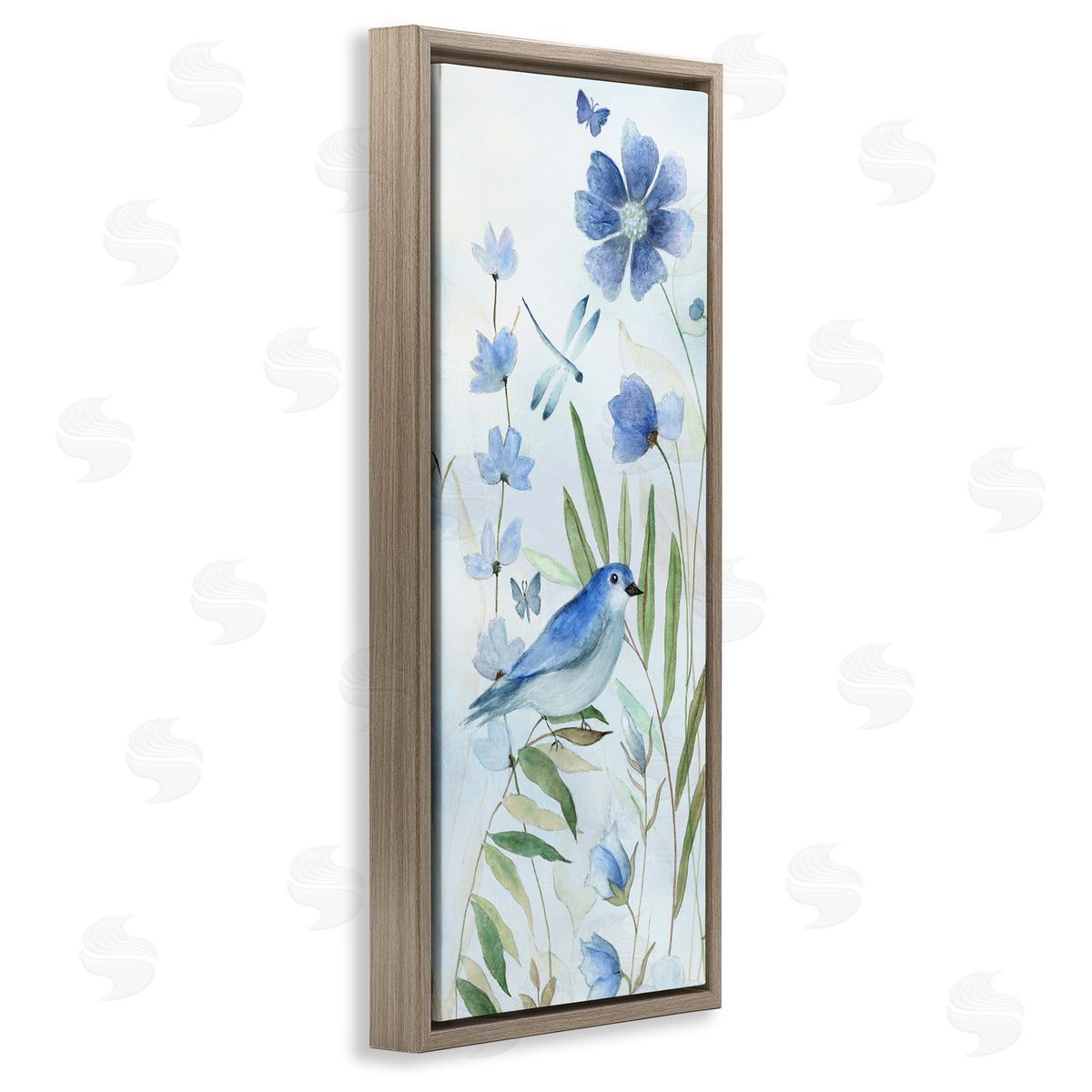 Janet Tava Cottage Botanicals & Blue Bird Canvas Wall Art Print