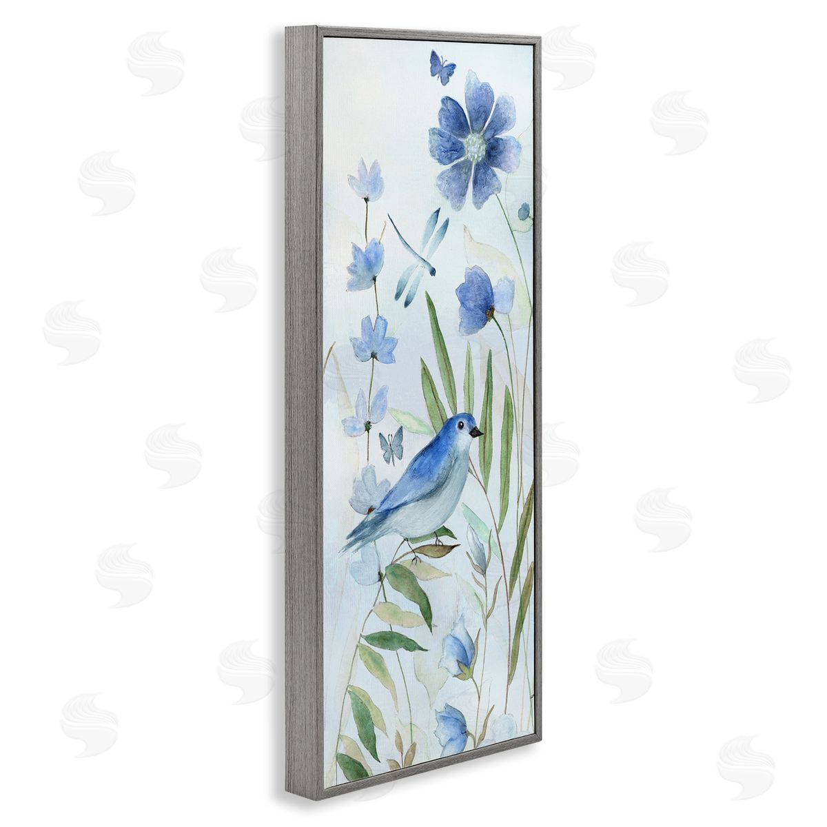 Janet Tava Cottage Botanicals & Blue Bird Canvas Wall Art Print