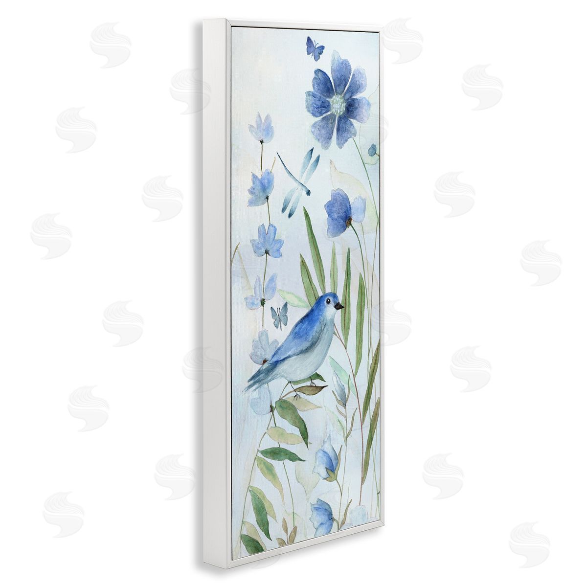 Janet Tava Cottage Botanicals & Blue Bird Canvas Wall Art Print