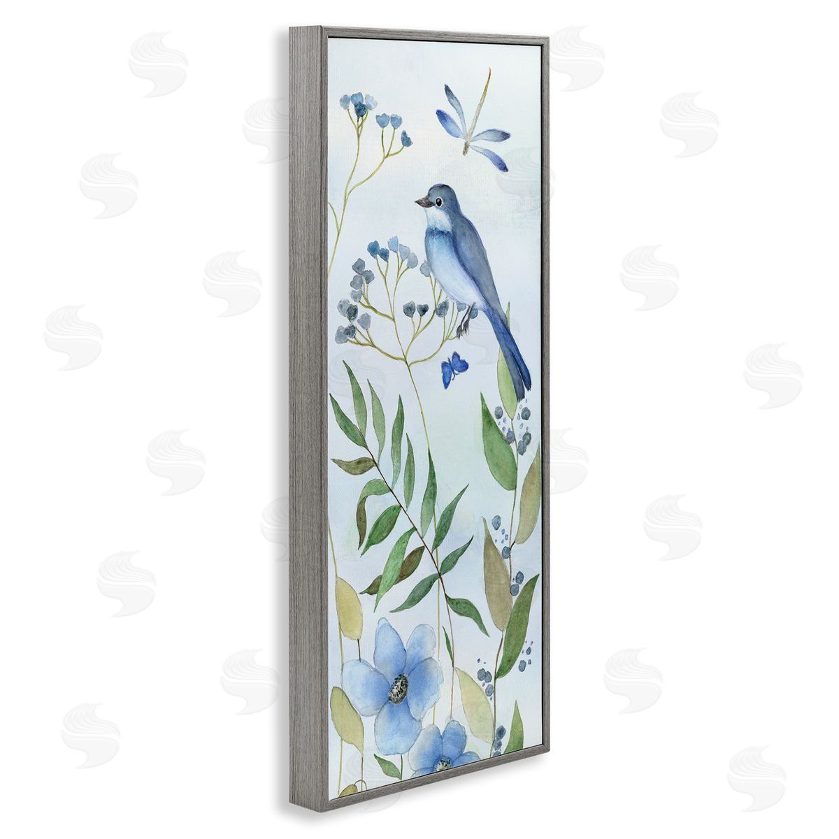 Janet Tava Bluebird and Botanicals Canvas Wall Art Print