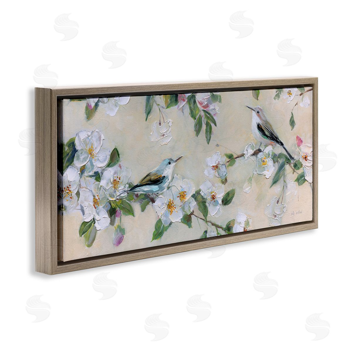 Sally Swatland | Sparrows & White Apple Blossoms