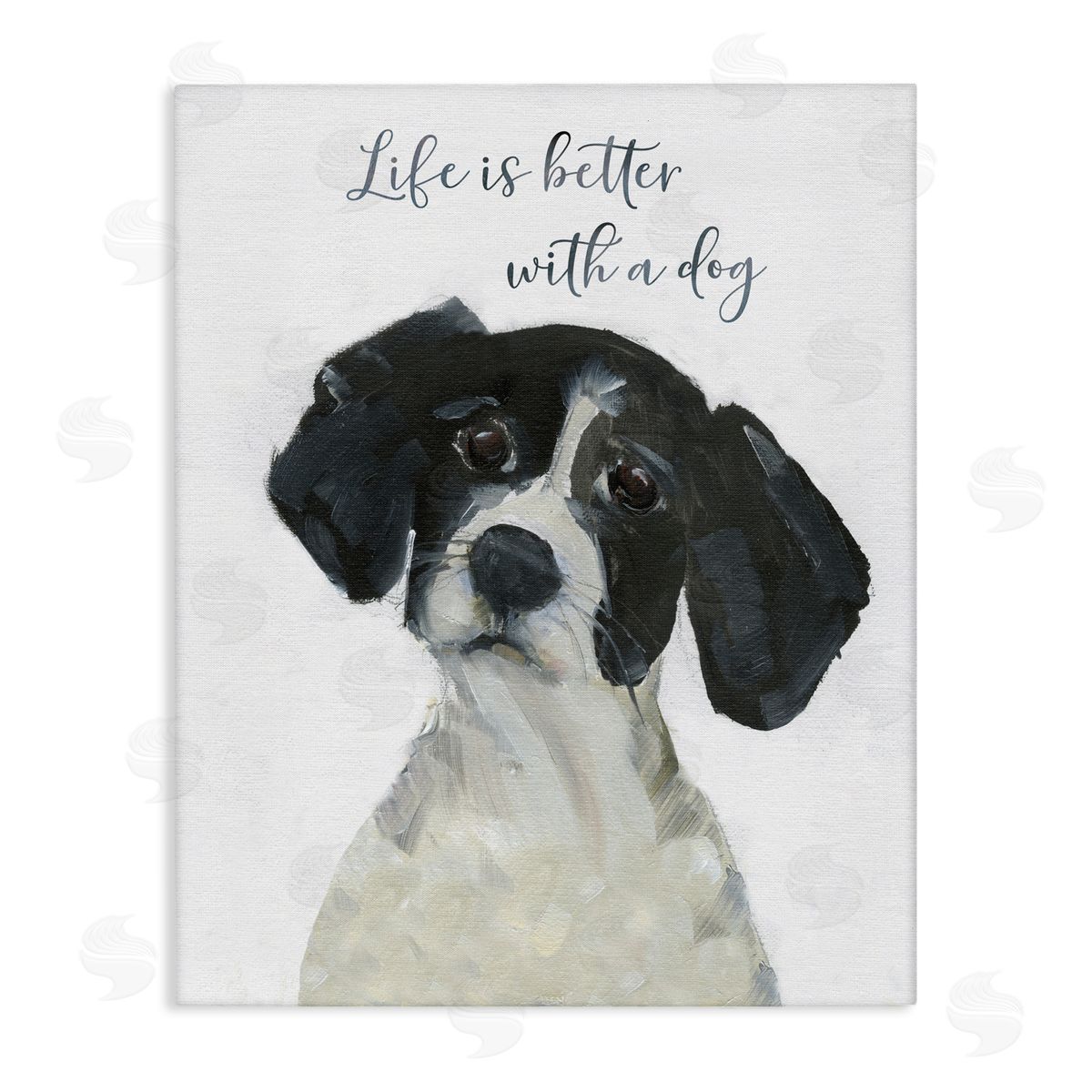 Sally Swatland Life Is Better Dog Sentiment Canvas Wall Art Print