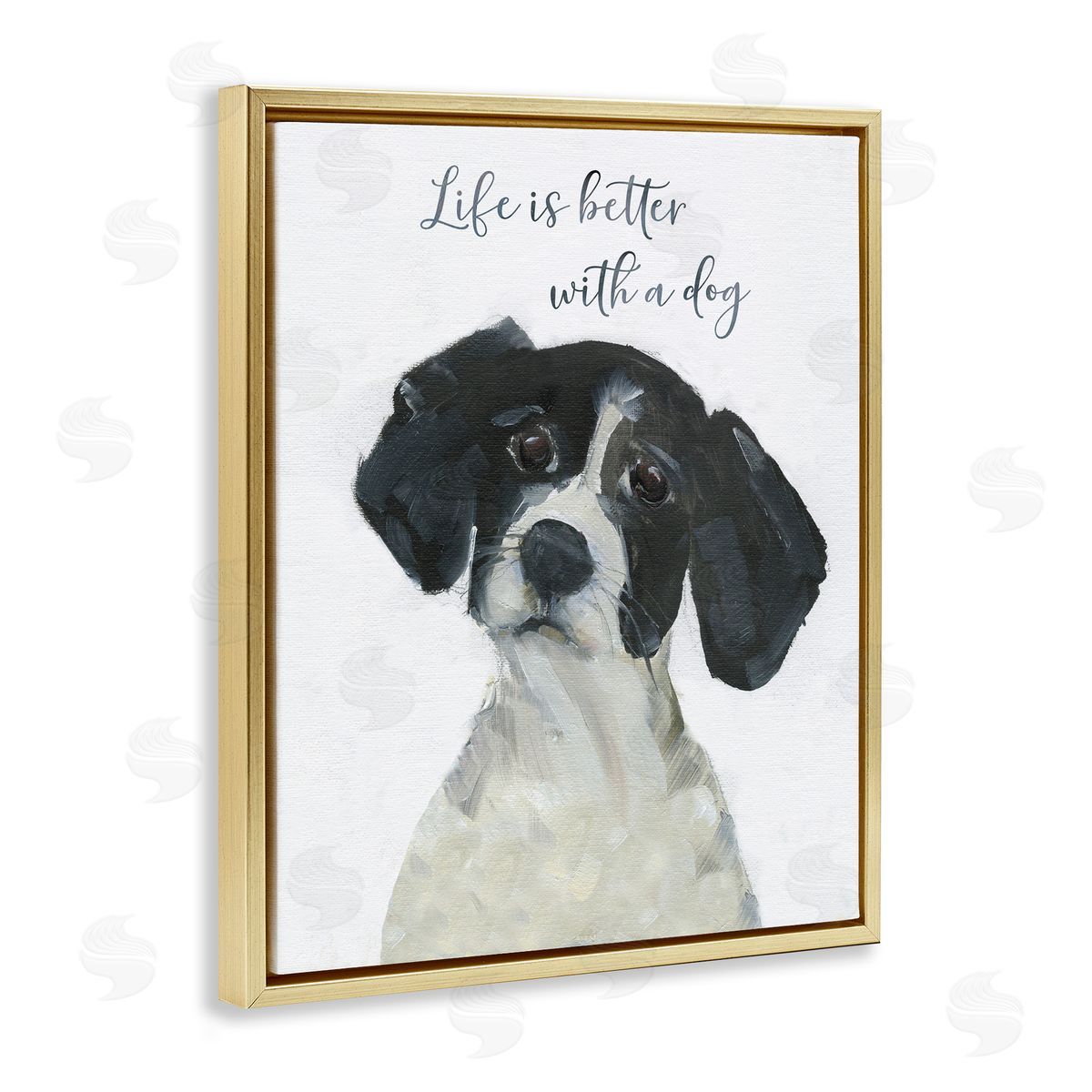 Sally Swatland Life Is Better Dog Sentiment Canvas Wall Art Print