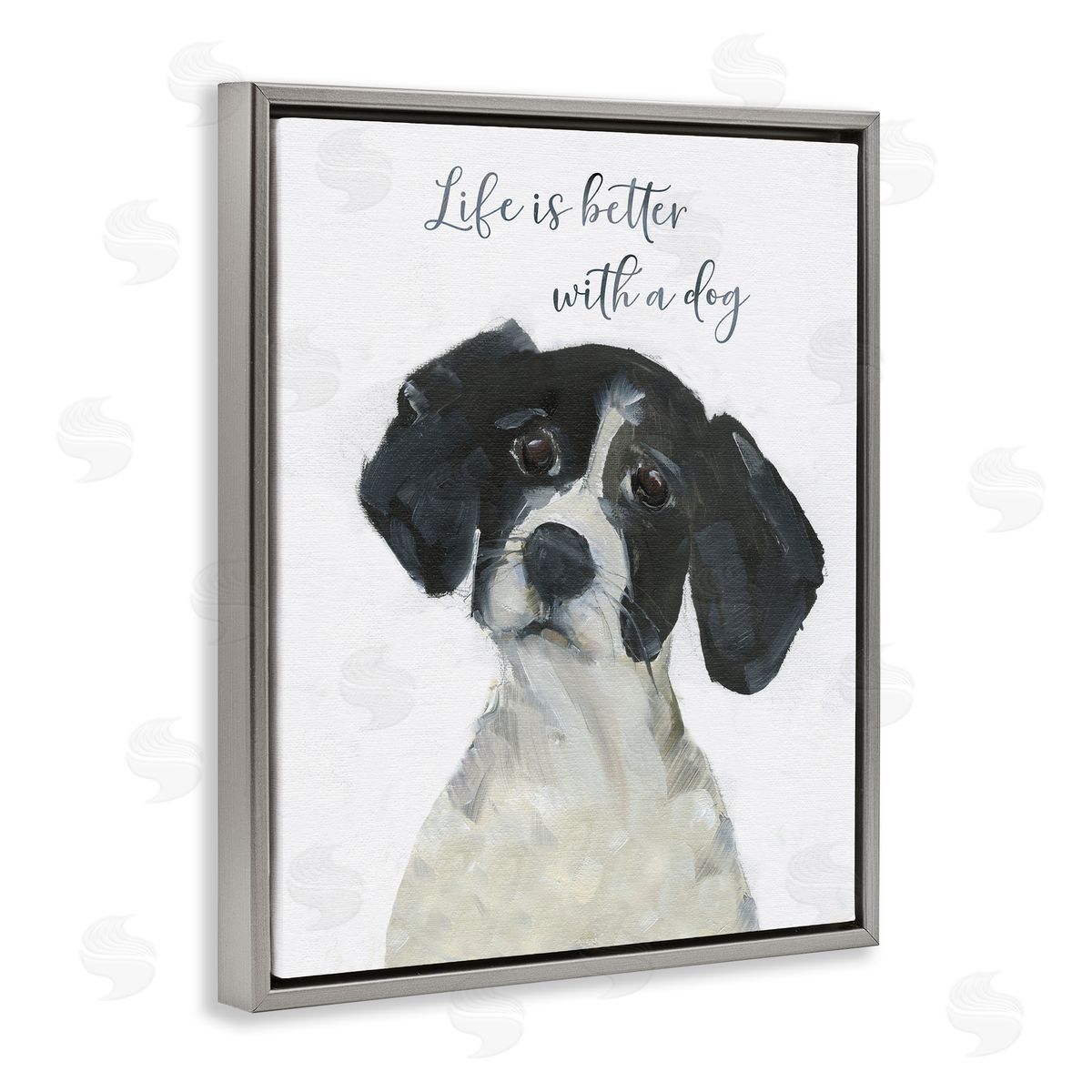 Sally Swatland Life Is Better Dog Sentiment Canvas Wall Art Print