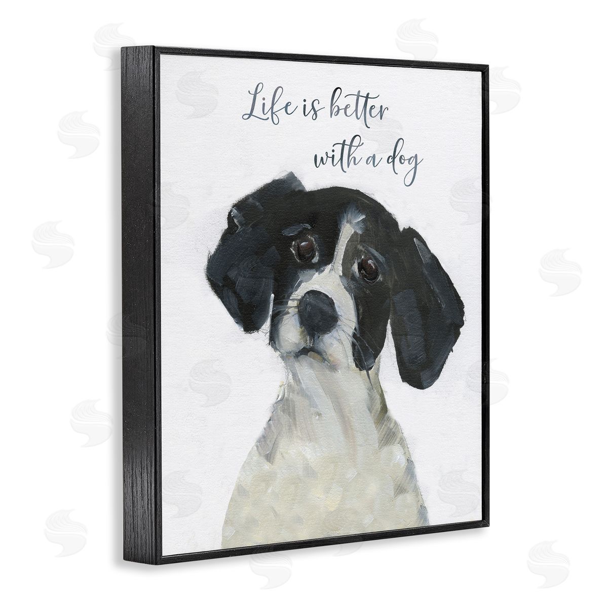 Sally Swatland Life Is Better Dog Sentiment Canvas Wall Art Print
