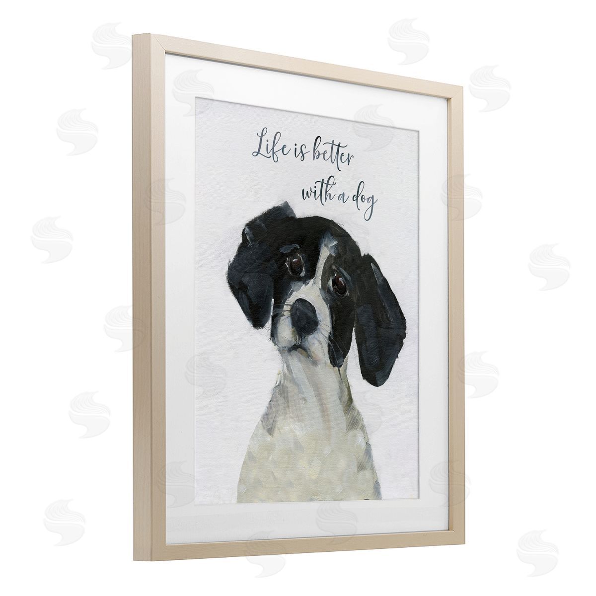 Sally Swatland Life Is Better Dog Sentiment Canvas Wall Art Print