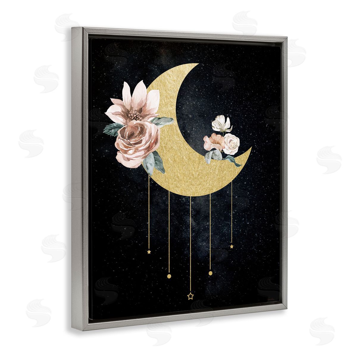 Daniela Santiago Glam Detail Moon with Roses Canvas Wall Art Print