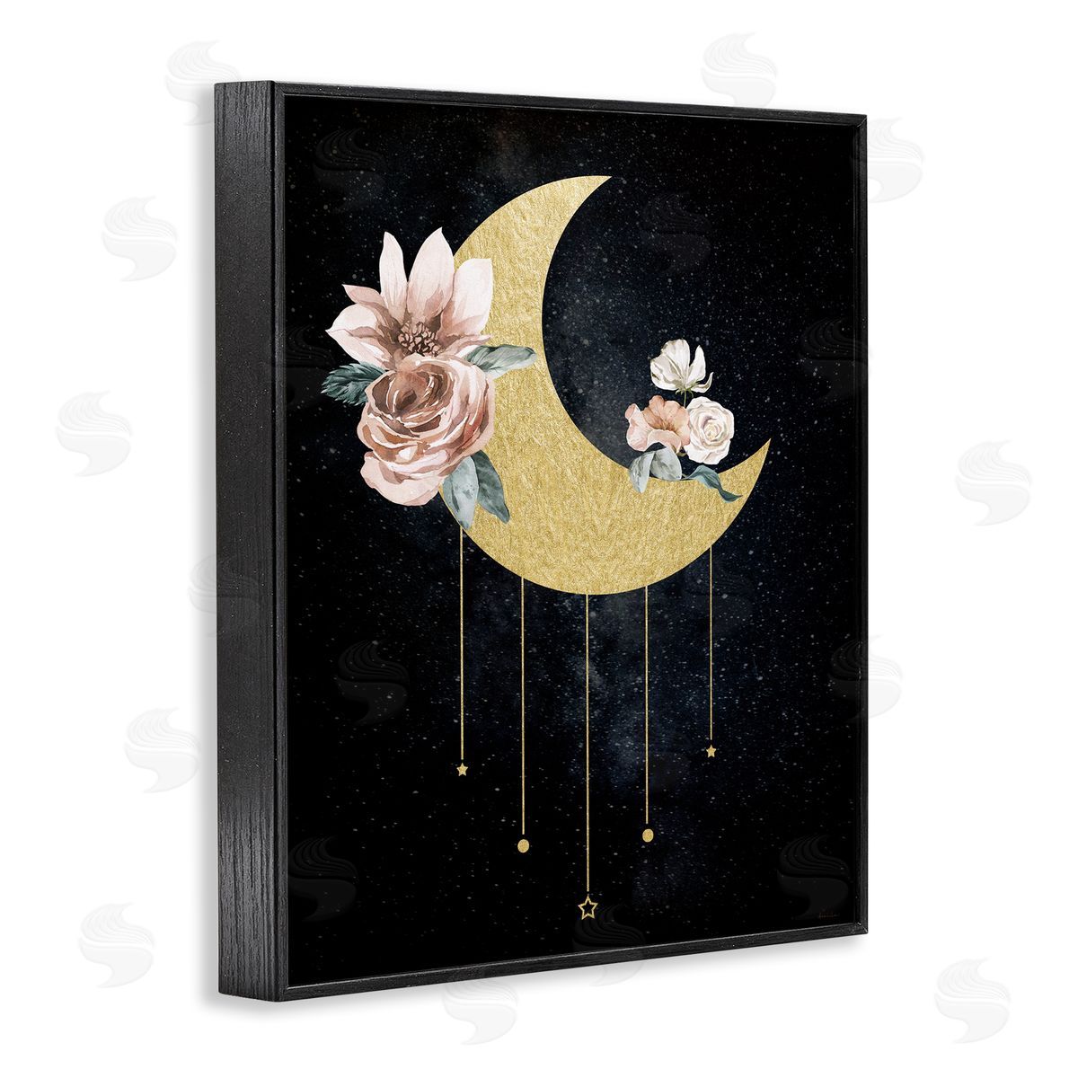 Daniela Santiago Glam Detail Moon with Roses Canvas Wall Art Print