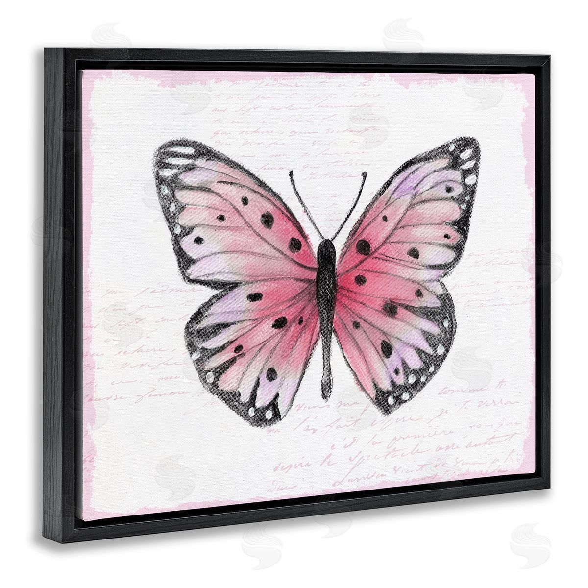 Janet Tava Pink Toned Vintage Butterfly Canvas Wall Art Print