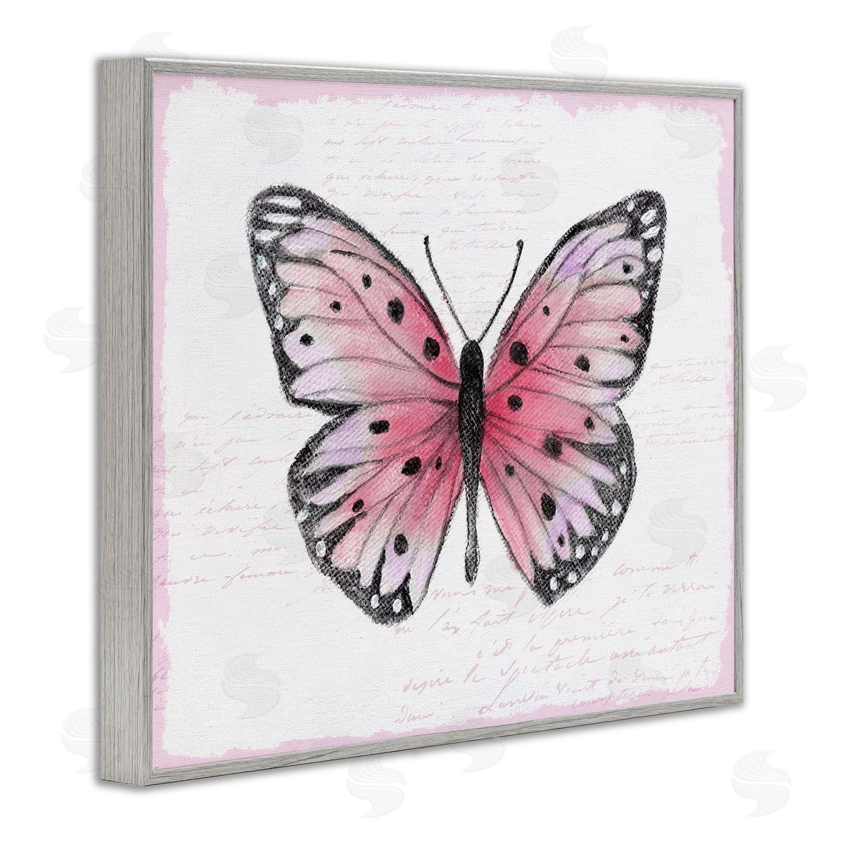 Janet Tava Pink Toned Vintage Butterfly Canvas Wall Art Print