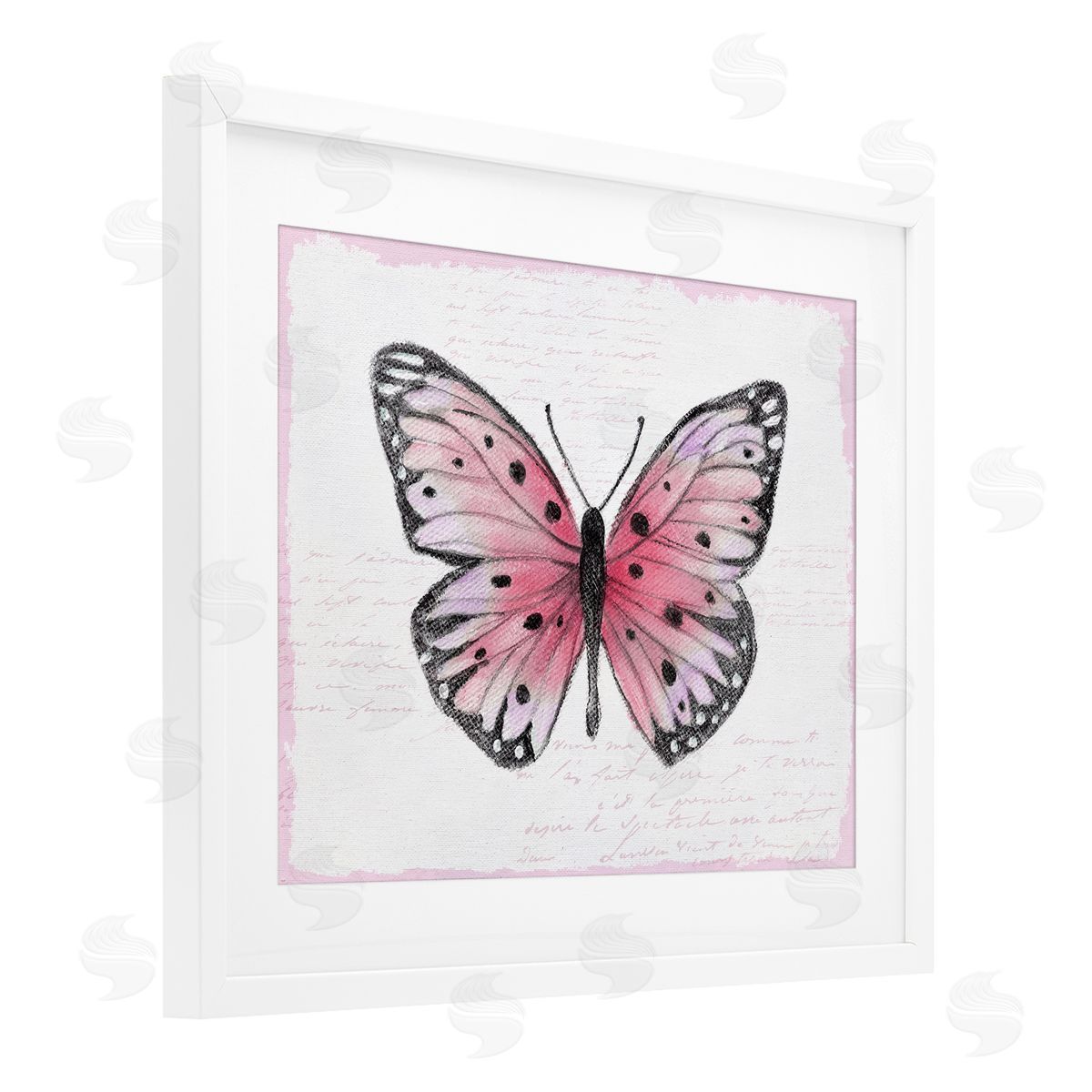 Janet Tava Pink Toned Vintage Butterfly Canvas Wall Art Print