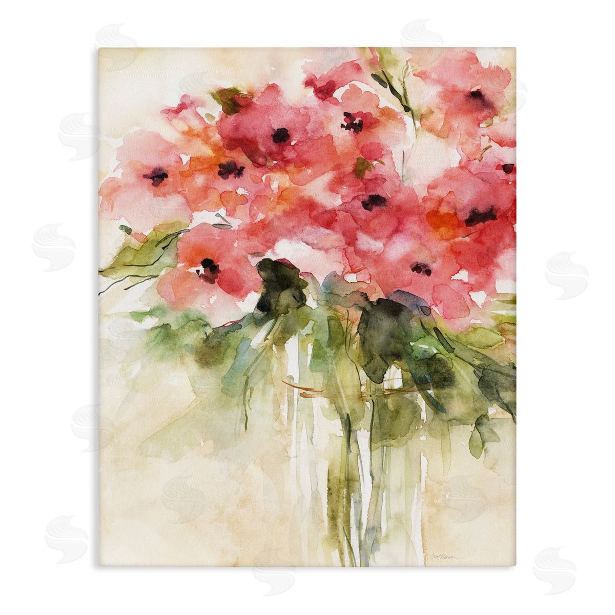 Carol Robinson Flowing Watercolor Style Bouquet Canvas Wall Art Print