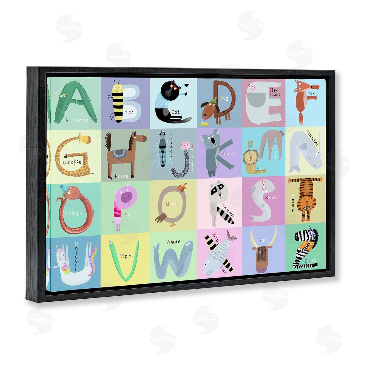 Carla Daly Whimsical Animal Alphabet Canvas Wall Art Print
