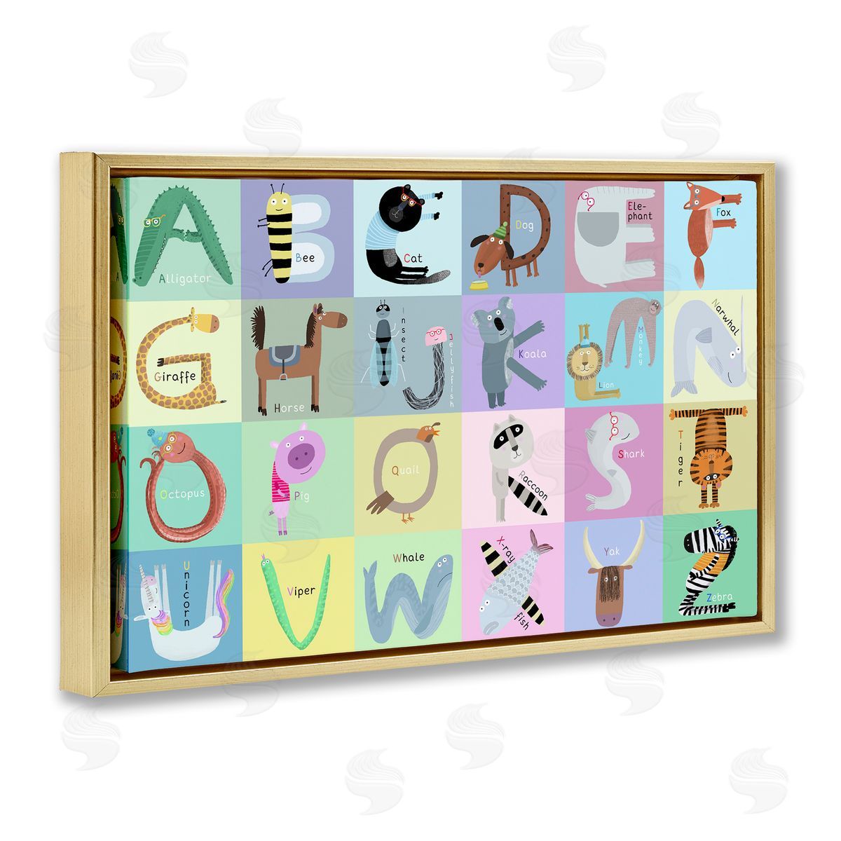 Carla Daly Whimsical Animal Alphabet Canvas Wall Art Print