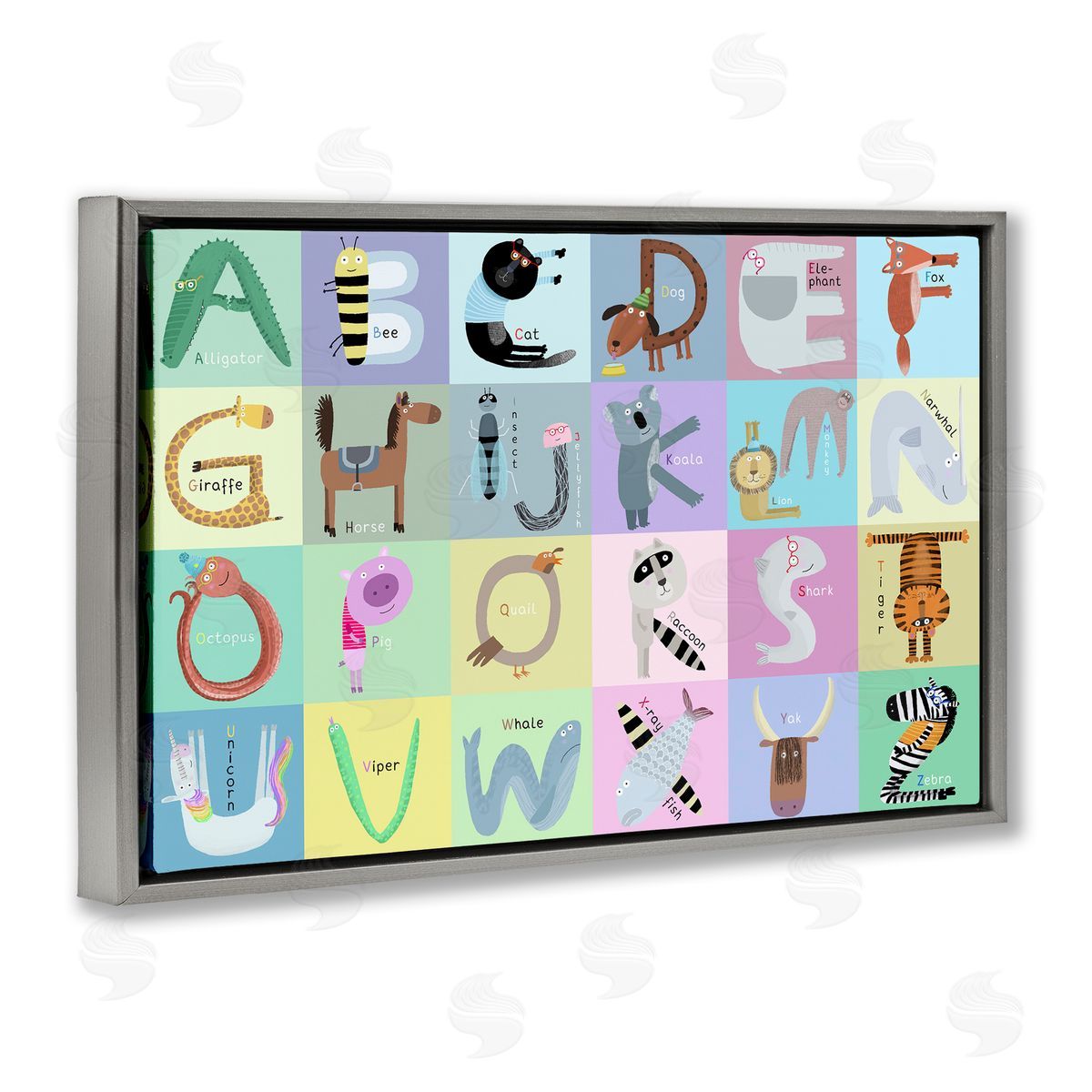 Carla Daly Whimsical Animal Alphabet Canvas Wall Art Print