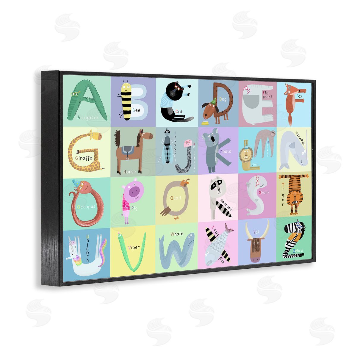 Carla Daly Whimsical Animal Alphabet Canvas Wall Art Print
