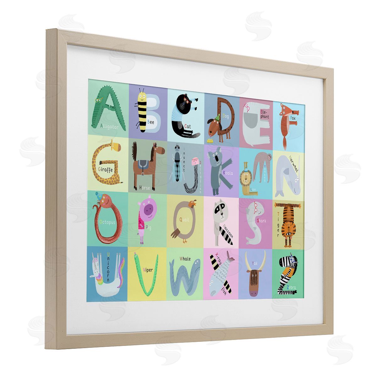 Carla Daly Whimsical Animal Alphabet Canvas Wall Art Print