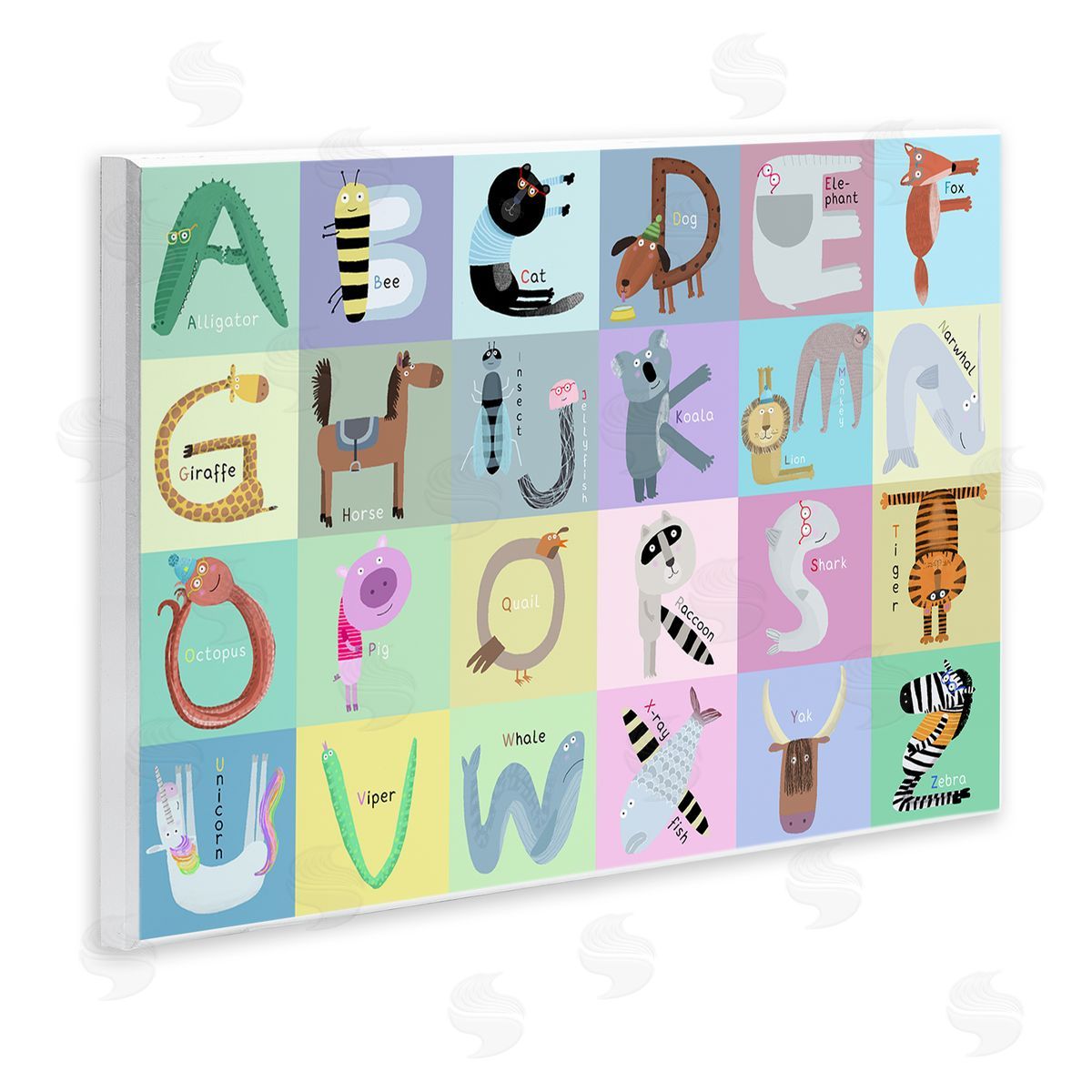 Carla Daly Whimsical Animal Alphabet Canvas Wall Art Print