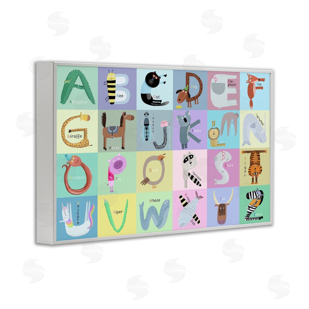 Carla Daly Whimsical Animal Alphabet Canvas Wall Art Print
