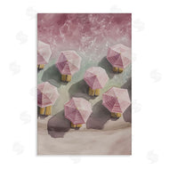 Annabelle Hall | Aerial Pink Beach Umbrellas