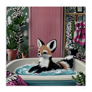 Annabelle Hall | Bathing Fox in Tropical Bathroom