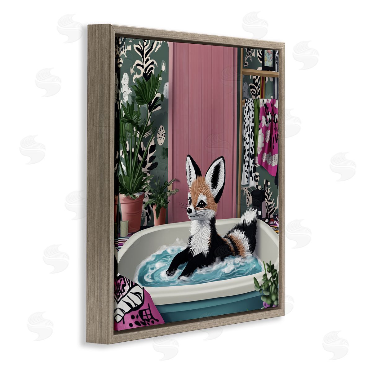 Annabelle Hall | Bathing Fox in Tropical Bathroom
