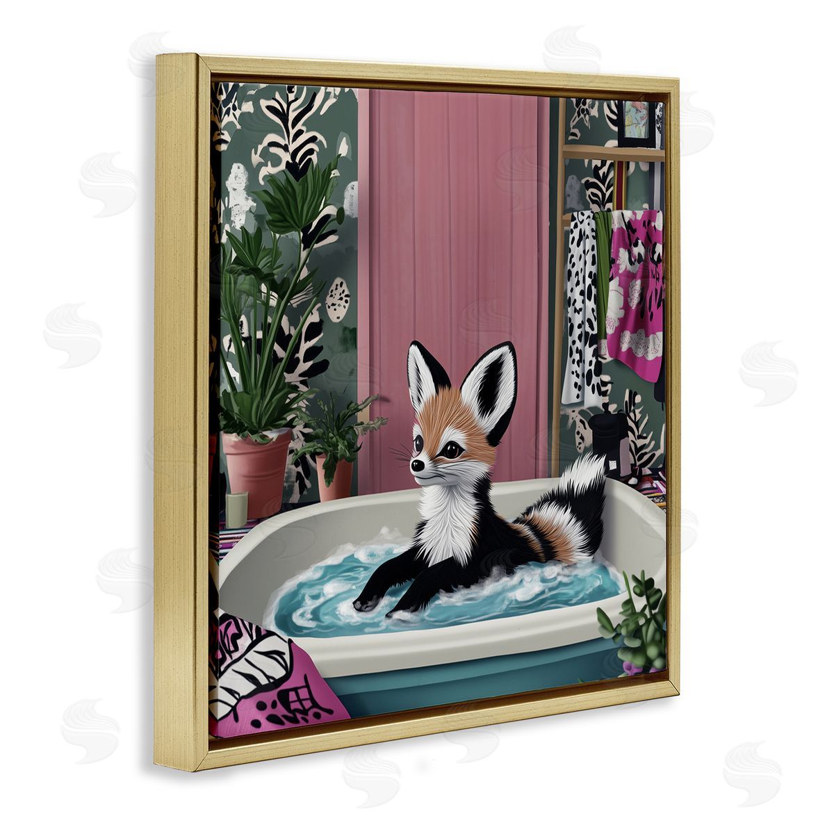 Annabelle Hall | Bathing Fox in Tropical Bathroom