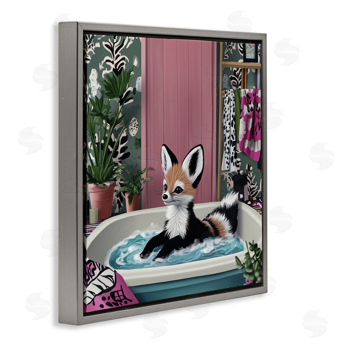 Annabelle Hall | Bathing Fox in Tropical Bathroom