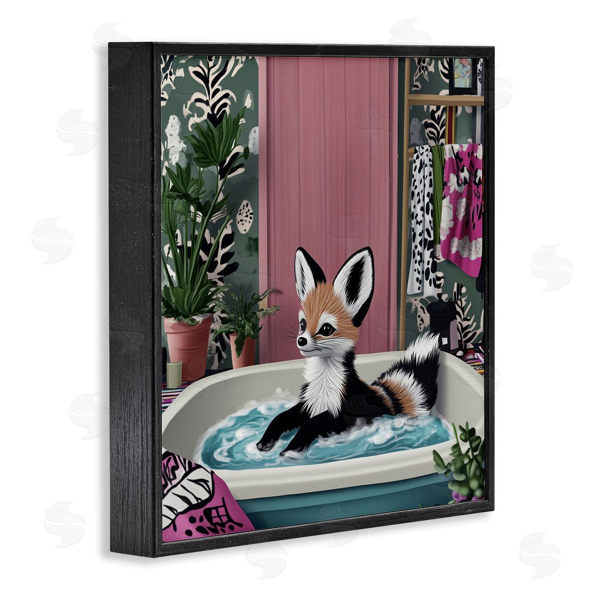 Annabelle Hall | Bathing Fox in Tropical Bathroom