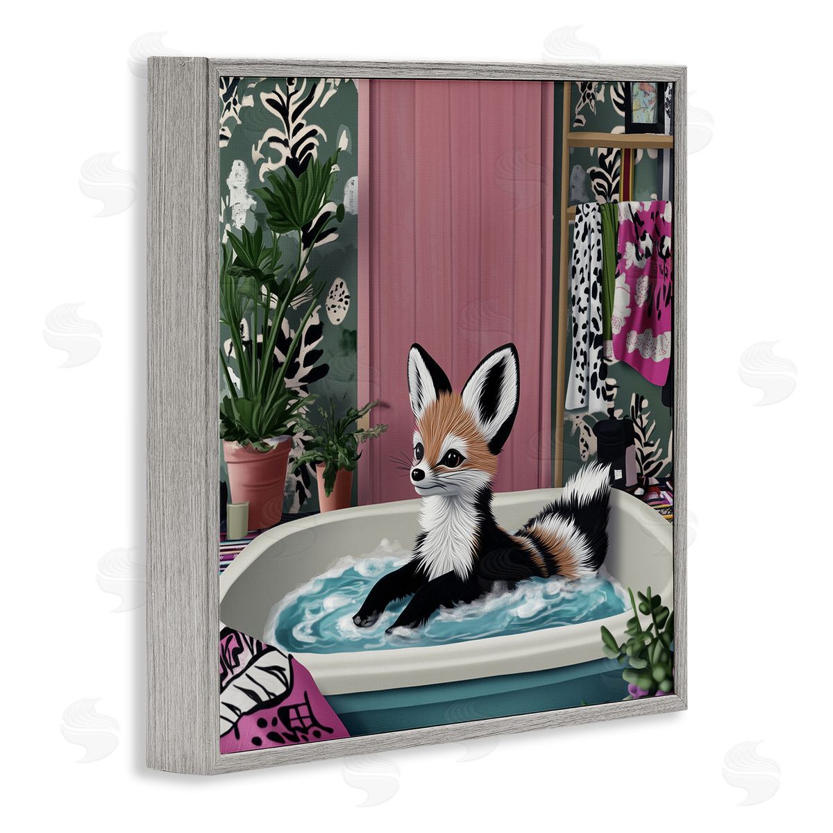 Annabelle Hall | Bathing Fox in Tropical Bathroom